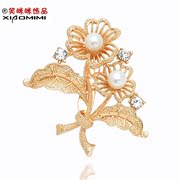 Package mail smiling Korean auspicious floral brooch Korea coat costume brooch pin flower jewelry women