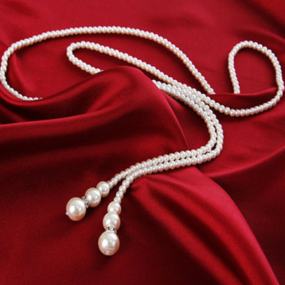 韩国春夏季珍珠装饰项链长款毛衣链百搭衣服配饰品女挂件时尚韩版