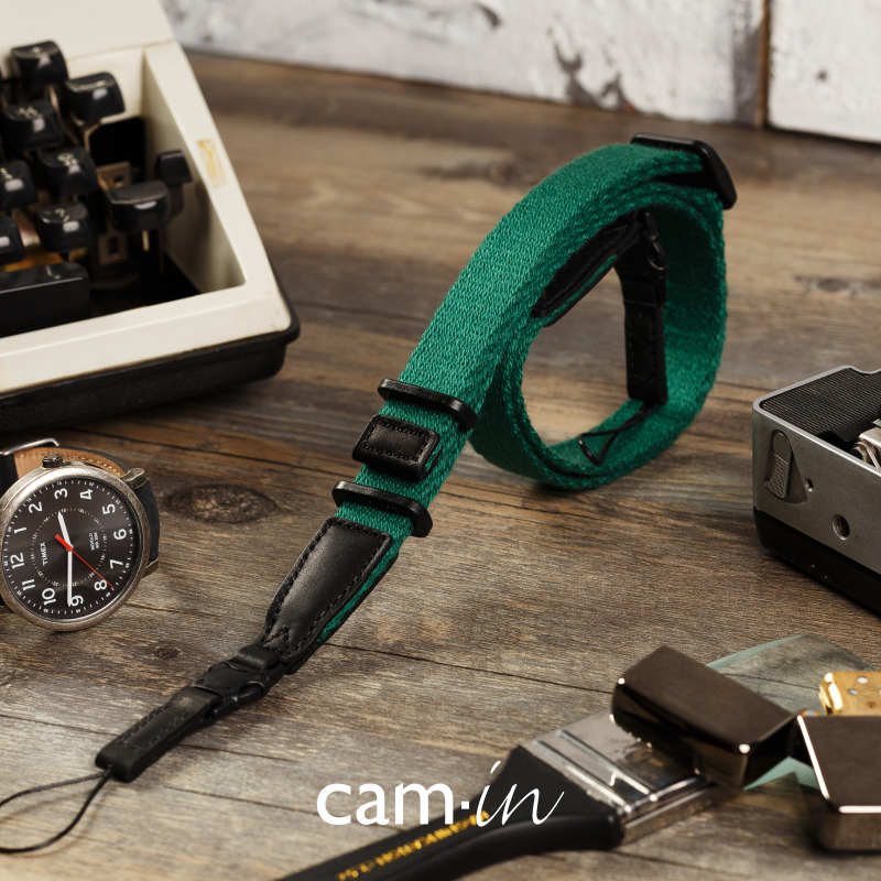 cam-in 新款真皮棉质细绳单反相机背带 微单肩带 适用于索尼佳能