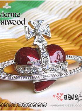 包邮 欧美首饰 男女款式 红色宇宙之心水钻胸针X013饰品