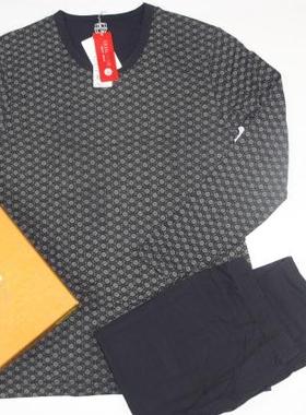 包邮侨佳男士莫代尔天丝超柔印花舒适秋衣秋裤保暖内衣套装81342