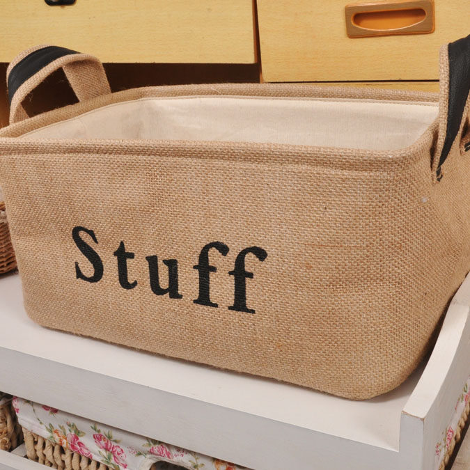 进口黄麻 EVA加厚收纳框 棉麻收纳盒 折叠布艺橱柜收纳箱 储物盒,收纳整理,收纳箱,淘宝优惠券,粉丝福利购,淘宝优惠卷