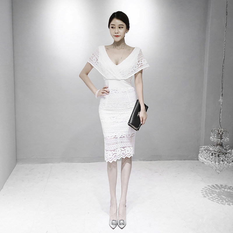 2019新款时尚名媛蕾丝裙  修身显瘦宴会裙晚礼服年会裙聚会派对裙在类目 女装/女士精品, 婚纱/旗袍/礼服, 礼服/晚装中 - 来自Buy2taobao.com提供专业的淘宝代购服务
