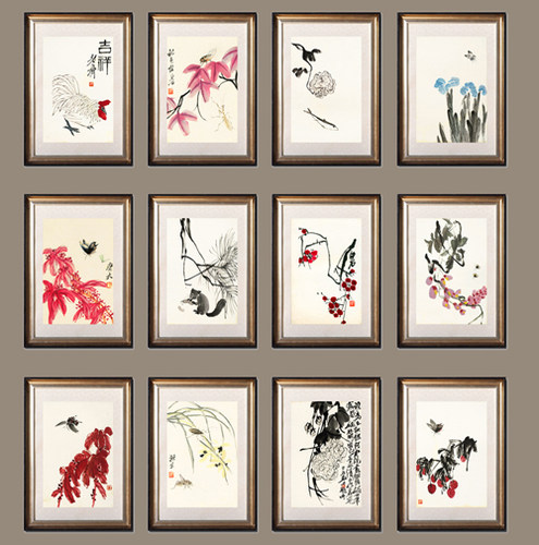 博物馆原作 版画锦绫装裱 高端实木框