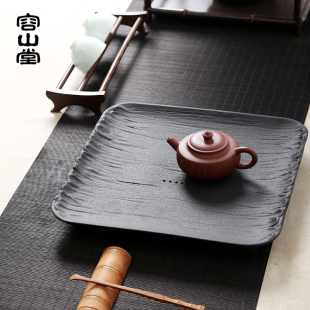 固德陶瓷干泡台壶承储水式 容山堂 壶垫托盘茶盘小型茶托功夫茶具