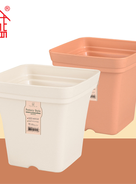 诚信SEISHIN 陶土风格方形花盆 阳台田园加厚塑料（不含托盘）