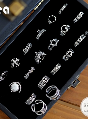 韩国进口戒子s925银复古