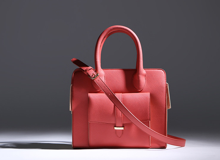 手提包单肩十字纹定型简约 通勤斜挎包女包折扣捡漏包邮