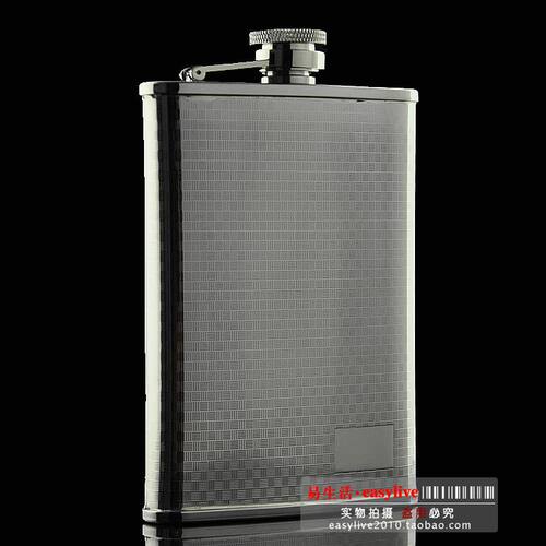 包邮正品8盎司304不锈钢 酒壶（小方格） 8OZ 随身小酒壶 送漏斗
