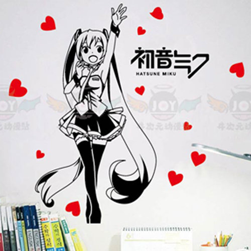 初音未来 周边 海报 墙贴 车贴 痛贴 壁纸 壁画 宿舍装饰手绘效果