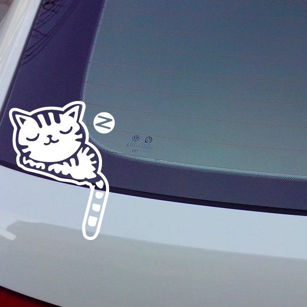 汽车贴纸  小懒猫 可爱睡觉猫咪 反光 车贴宠物车贴 包邮