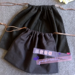 柔软加厚黑色棉绒防磨损包包皮具防尘袋衣物整理收纳袋抽绳束