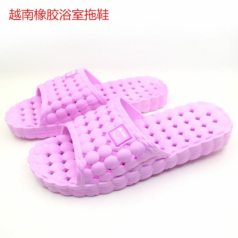 越南天然橡胶拖鞋女夏镂空浴室情侣洗澡漏水防滑防臭按摩居家凉拖
