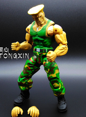 古烈Guile手办模型 可动人偶 漫画游戏街头霸王4嘉米摆件 玩具