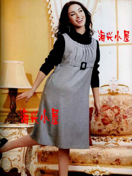 包邮秋冬孕妇装今生宝贝孕妇裙连衣裙L码灰色/背心裙1237