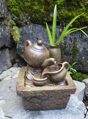 喷泉盆景加湿器中式风客厅桌面