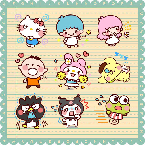 line 三丽鸥sanrio系列人物 hello kitty 自制手帐贴纸 40枚入