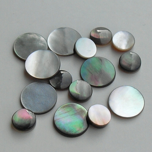 5-6-8-10-12-15-20mm黑蝶贝壳圆片戒面贴片 DIY饰品美甲材料配件