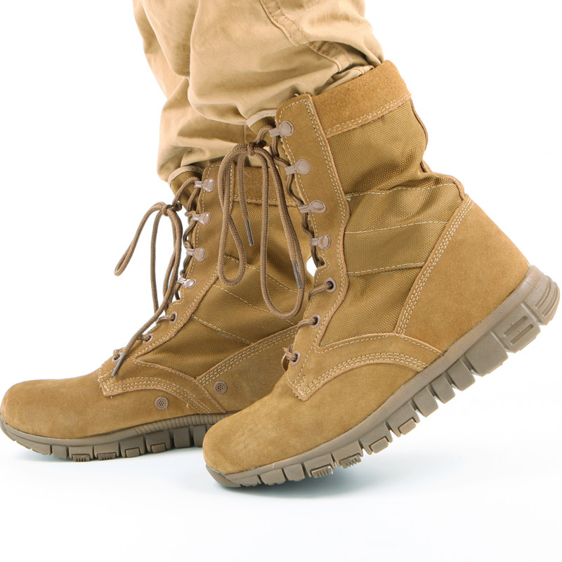 Boots militaires en cuir - amortissement - Ref 1402352 Image 1