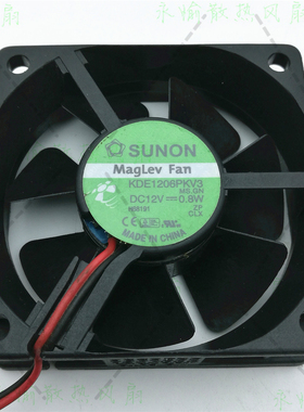 原装正品建准/SUNON 6020 12V 0.8W KDE1206PKV3 2线超静音风扇