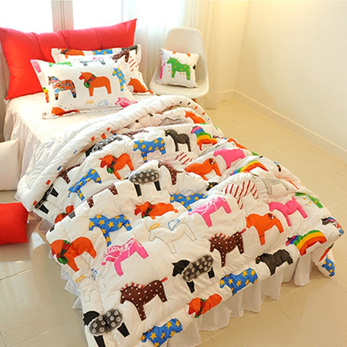 Aika Loving Korea purchasing Cartoon Rainbow pony QUILT child pillow case Three-piece Suite suitin the Bedclothes , Children&#39;s Bedding , Children&#39;s Bedding Kit/Sheet/Quilt/Pillowcase , Baby/A family of four children  category - from Buy2taobao.com to provide professional Taobao agent buy service