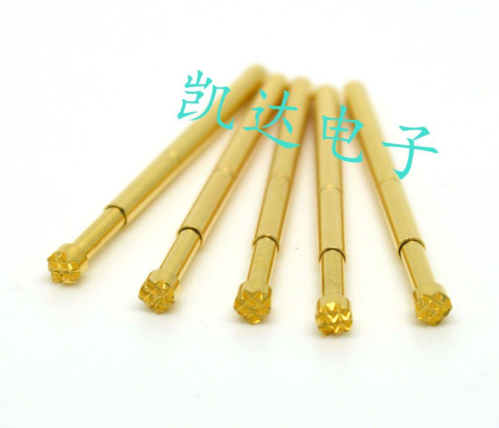 镀金头测试针PA125-H（九爪梅花头型）2.0mm探针 顶针 弹簧针_虎窝淘