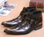 Châu Âu và Hoa Kỳ Giày mới stylist giày nam giày thời trang cá tính da nam Giày da nam giản dị giày cao gót nam - Giày ống giầy nam hàng hiệu
