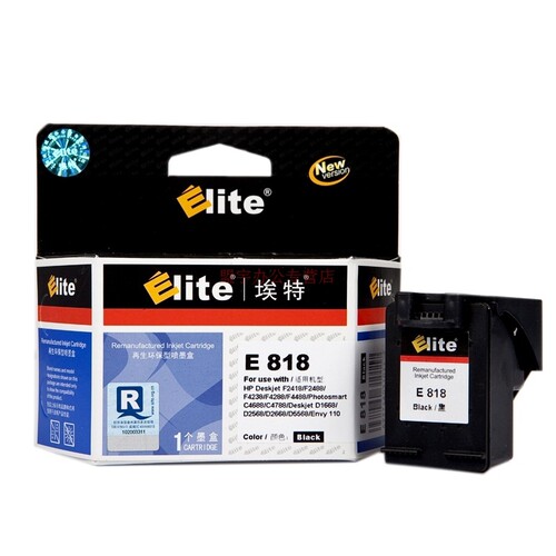 埃特（Elite） E 818 黑色墨盒 (适用惠普 DeskjetF2418/F2488
