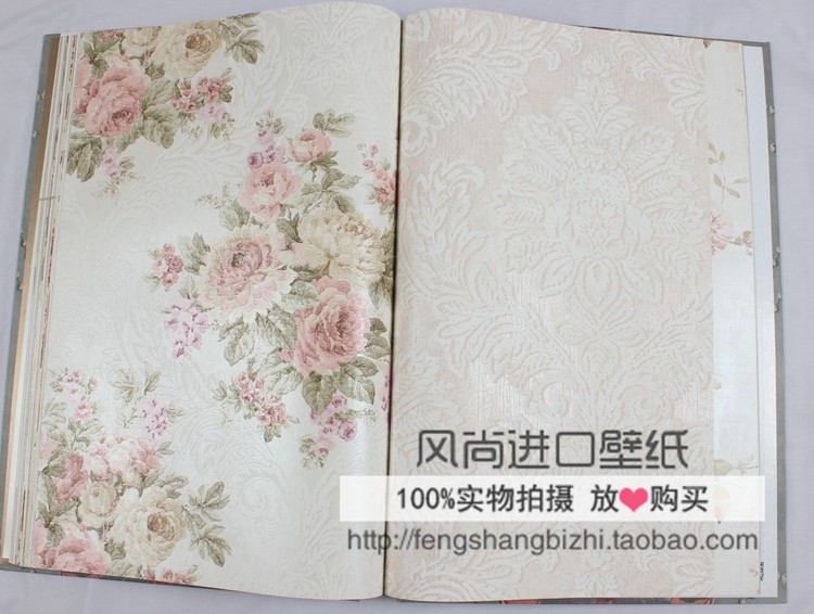 美国原装进口纯纸壁纸 个性大花 卧室 满铺AB版搭配 美式墙纸