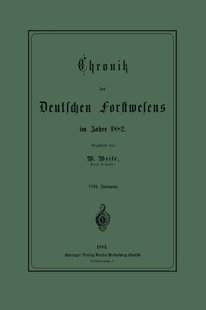 预订 Forstwesens Chronik Deutschen Im... Des