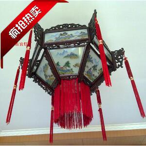 中式宫灯中式灯具古典宫灯手绘仿古宫灯木制宫灯客厅/活扇吸顶灯