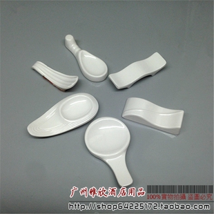 雅欣防摔美耐皿密胺仿瓷白色筷子架汤匙架酒店餐厅宴席塑料筷子托