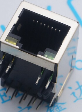 带灯 RJ45 59带LED灯 59-8P8C 21mm RJ45 网络插座 网口屏蔽插座