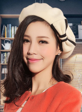 韩版秋冬季优雅风女士贝雷帽