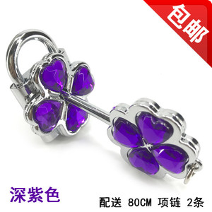 动漫 守护甜心项链情侣锁 紫色爱情项链同心锁 情侣学生饰品韩版