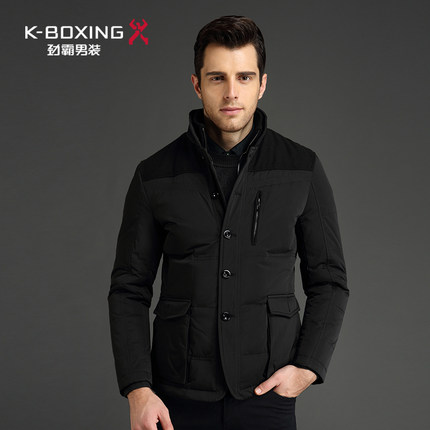劲霸羽绒服 秋冬男装  中长款加厚男士商务羽绒衣修身冬季外套男