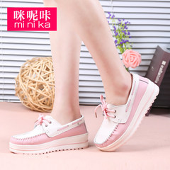 MI Ka new leather shoes for fall/winter girl Korean version platform increases air platform shoes asakuchi casual shoes