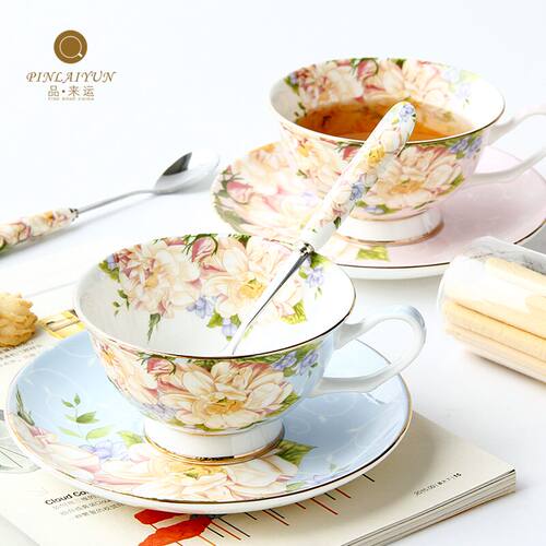 套装骨瓷创意田园陶瓷茶具咖啡杯
