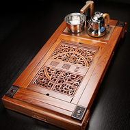 Kunde hộ gia đình gỗ cẩm lai gỗ chắc chắn khay trà trà cao cấp hoàn toàn tự động cảm ứng văn phòng thoát nước bàn trà trà biển bộ hoàn chỉnh ấm trà điện giá rẻ