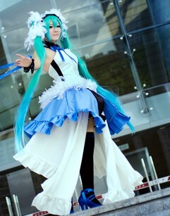 COS服装第七龙神 MIKU  蓝色版华丽版 现货