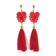 Good ethnic beauty bridal earrings Red Chinese dress costume wedding toast earrings costume accessories ear jewelry