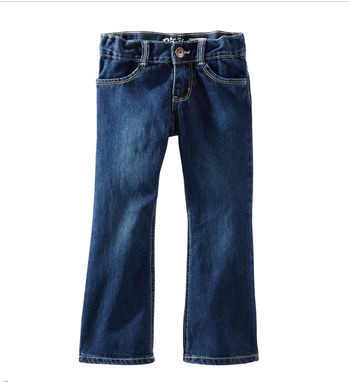 美国采购正品现货Oshkosh秋季新款女宝宝微喇牛仔裤深色款