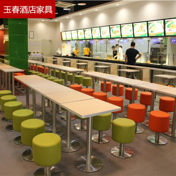 奶茶店桌椅肯德基快餐圆凳子早餐小吃汉堡面馆米粉店商用餐饮组合