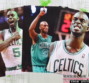 高清NBA狼王凯文加内特海报写真墙纸KG篮球球星明星周边 一套8张