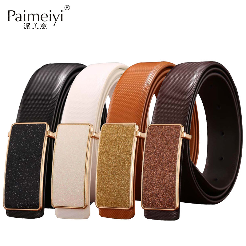 lady genuine leather cowhide Smooth buckle Belt leisure time Versatile Punch holes belt Ladies Korean Edition Waist belt blackin the Accessories/Leather belt/Hat/Muffler , Belt/Leather belt/Yaolian  category - from Buy2taobao.com to provide professional Taobao agent buy service