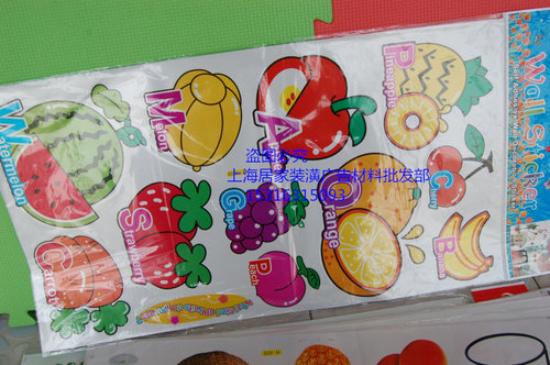 水果带英文 DIY贴壁贴墙贴/家俱贴/墙画/磁砖贴/冰箱帖