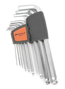 内六角扳手套装 加长 公制 钢盾工具 S050001 S2合金钢 9件套