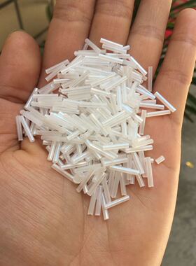 2mm-12mm玻璃白色珠光管珠 婚纱礼服辅料 DIY材料 流苏珠管