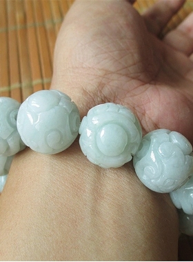 缅甸老坑玉石带证书手串
