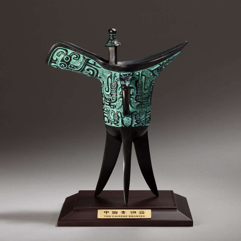 百子恩 凤纹爵 青铜器  仿西周凤鸟纹爵杯  古典传承家居摆件送礼